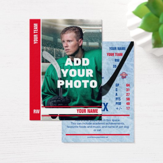 Red Stripe Hockey Trading Kaart - aangepaste stati (Bureau)