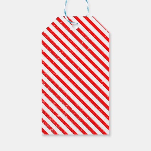Red Stripe Kerstman Kerstcadeau Label Cadeaulabel (Achterkant)