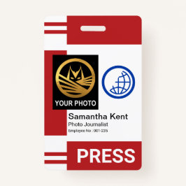 Red Stripe Kolommen Special Photo Lijst Press ID Badge