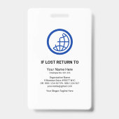 Red Stripe Kolommen Speciale Fotolijst Pers ID Badge (Achterkant)