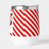 "Red Stripe met foto Vrolijk Kerstfeest en naam (Links)