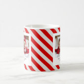 "Red Stripe met foto Vrolijk Kerstfeest en naam Koffiemok (Center)