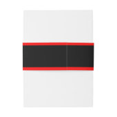 Red Stripe Monogram Initialen op zwart Uitnodigingen Wikkel (Achterkant Voorbeeld)