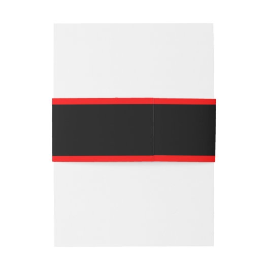 Red Stripe Monogram Initialen op zwart Uitnodigingen Wikkel (Achterkant Voorbeeld)