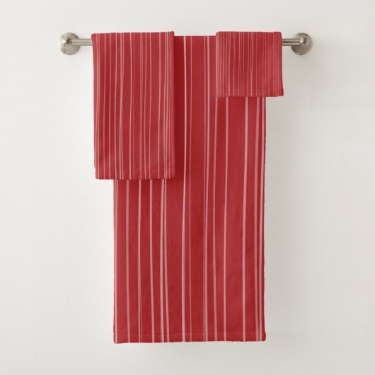 Red Stripe Patroon Bad Handdoek (Insitu)