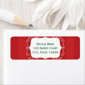 Red Stripe Whimsical-Lijst - kerstlabel Etiket (Insitu)