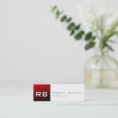 Red Stripe White Monogram Skinny Visitekaartje (Staand voorkant)
