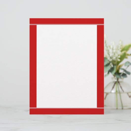 Red Striped Borded Letterhead (Staand voorkant)