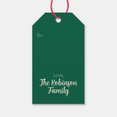 Red Striped Bow Custom Merry Christmas Cadeaulabel (Achterkant)