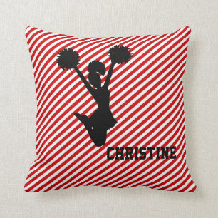 Red Striped Cheerleader Pillow Kussen