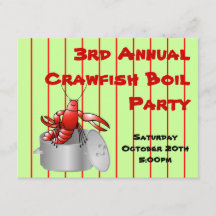 Red Striped Crawfish Boil Party Aangepast jaar