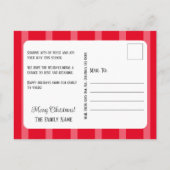 Red Striped Family-fotokerstkaart Aankondigingskaart (Achterkant)