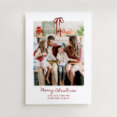 Red Striped Family-fotokerstkaart Kaart