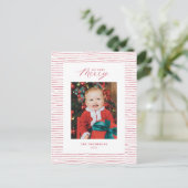 Red Striped so Zeer prettig Briefkaart met kerstmi (Staand voorkant)