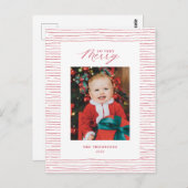 Red Striped so Zeer prettig Briefkaart met kerstmi (Voorkant / Achterkant)