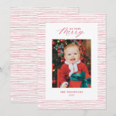 Red Striped so Zeer prettige kerstkaart Kaart (Voorkant / Achterkant)