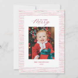 Red Striped so Zeer prettige kerstkaart Kaart