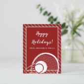 Red Striped Tennis Vakantie Groeten Kaart (Staand voorkant)