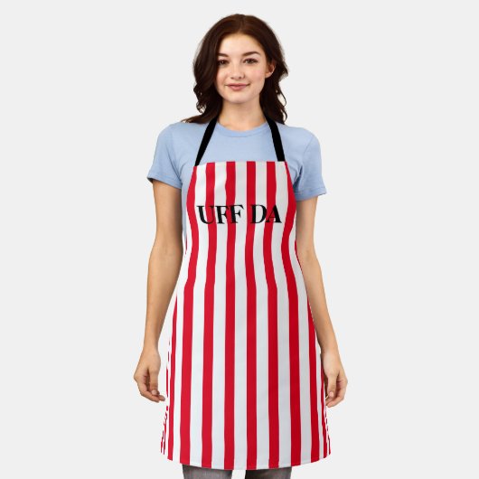 Red Striped Uff Da All-Over Print Schort (Gedragen)