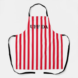 Red Striped Uff Da All-Over Print Schort