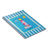 Red Striped Waterverf Lighthouse Custom Notitieboek (Rechterzijde)