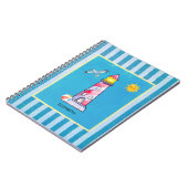 Red Striped Waterverf Lighthouse Custom Notitieboek (Linkerzijde)