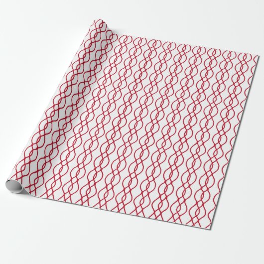 Red Striped Wrapping Paper, Christmas Gift Wrap Cadeaupapier (Uitgerold)