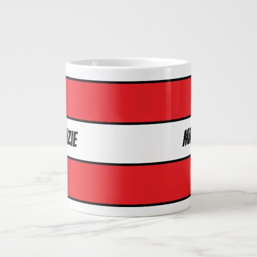 Red Stripes add your name Grote Koffiekop (Voorkant)