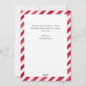Red Stripes All Is Bright Christmas Foto Feestdagenkaart (Achterkant)
