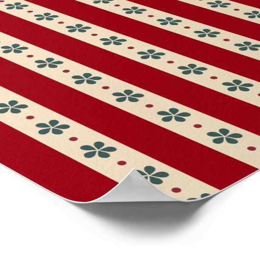 Red Stripes And Flowers Poster (Hoek)