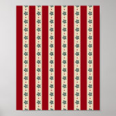 Red Stripes And Flowers Poster (Voorkant)