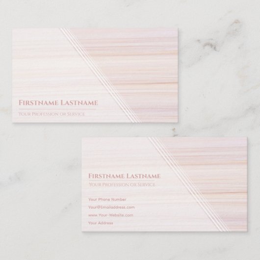 Red stripes bright marble surface elegant white visitekaartje (Voorkant / Achterkant)