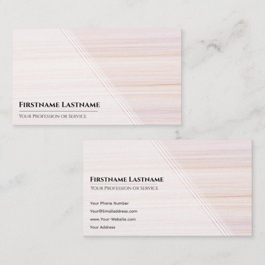 Red stripes bright marble surface elegant white visitekaartje (Voorkant / Achterkant)