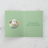 Red Stripes Christmas Happy Marshmallow in Cocoa Kaart (Binnen)