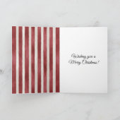 Red Stripes Christmas Santa Bag of Gifts Kaart (Binnen)