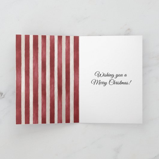 Red Stripes Christmas Santa Bag of Gifts Kaart (Binnen)