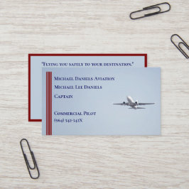 Red Stripes commerciële vliegtuig kapitein piloot Visitekaartje
