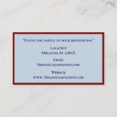 Red Stripes commerciële vliegtuig kapitein piloot Visitekaartje (Achterkant)