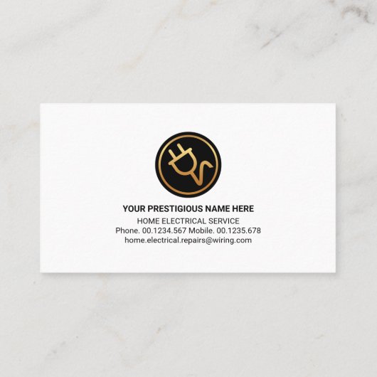 Red Stripes Electrice Bulb bedrading Visitekaartje (Achterkant)