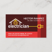 Red Stripes Electrice Bulb bedrading Visitekaartje (Voorkant)