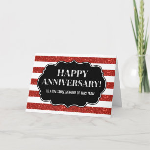 Red Stripes Employee Jubileum Card Kaart