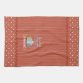 Red Stripes Family is het beste cadeau-monogram Theedoek (Horizontaal)