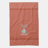 Red Stripes Family is het beste cadeau-monogram Theedoek (Verticaal)