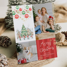 Red Stripes Feestelijke Groenen Vrolijk Kerstfeest