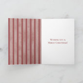 Red Stripes Fox Christmas   Kaart (Binnen)