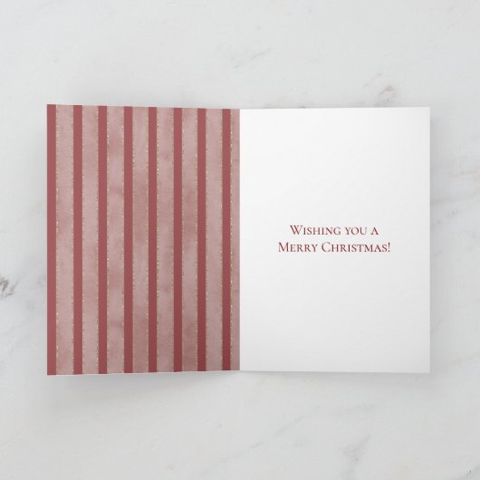 Red Stripes Fox Christmas   Kaart (Binnen)