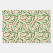 Red Stripes Green Ribbons Gold Stars Christmas Inpakpapier Vel (Voorkant 3)