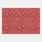 Red Stripes Green Ribbons Gold Stars Christmas Inpakpapier Vel (Voorkant 2)