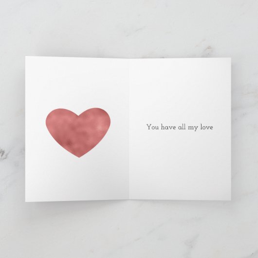 Red Stripes & Hearts Valentijnsdag Kaart (Binnen)