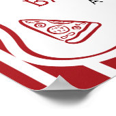 Red Stripes Italiaans Ciao Baby Baby shower Welkom Poster (Hoek)